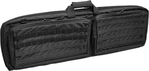 10-32 Double Rifle Case, Black - 1000D Nylon - High Density Foam Padding - Non-Slip Removable Padded Strap - Lockable Zippers - Hook N Loop Lined Exterior Compartment