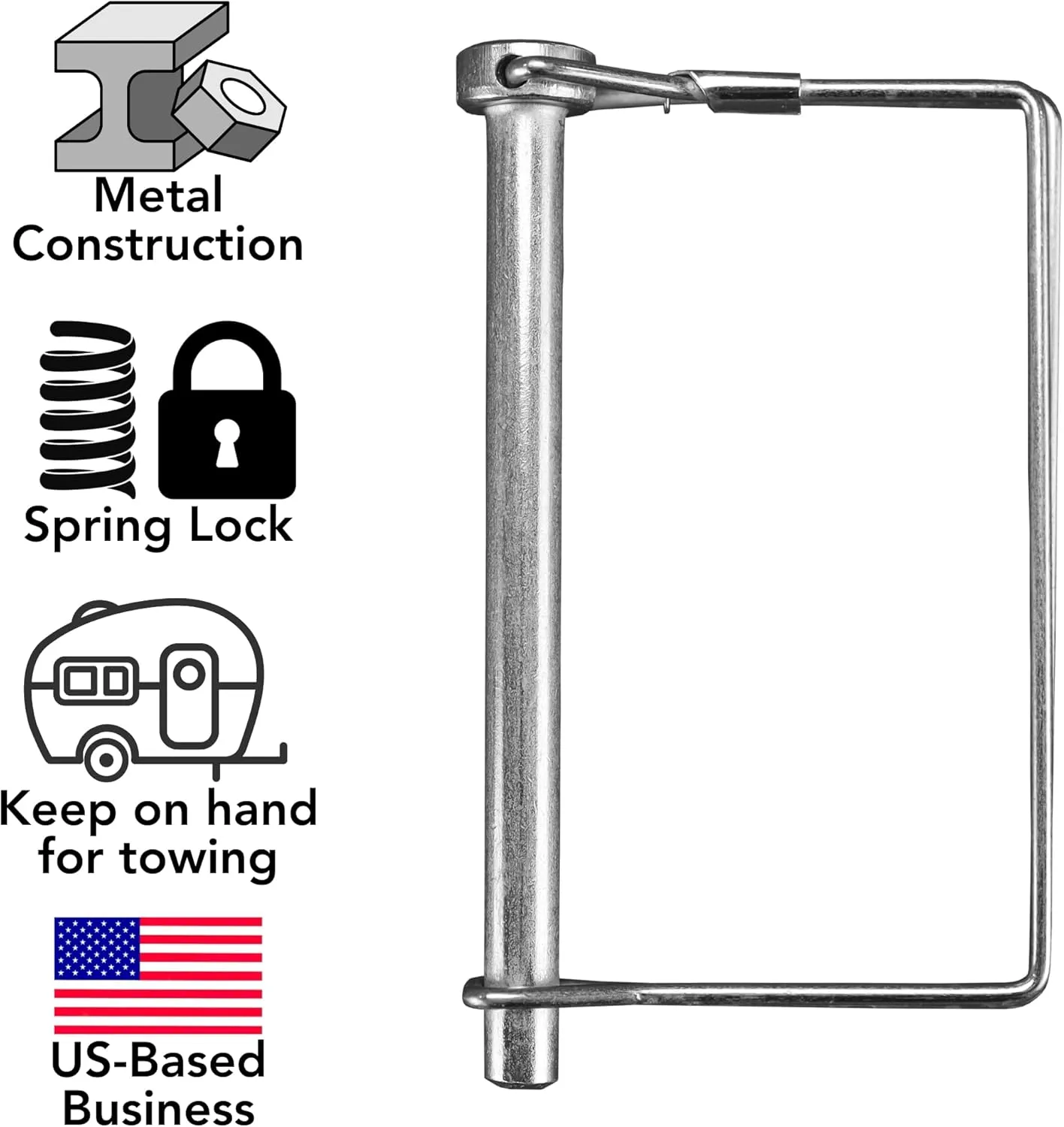100-Pack Square PTO Shaft Canopy Hitch Locking Pin, 5/16" x 4" inches High Carbon Steel, Rust Resistant - Ideal for Farming, Gardening, Trailer Couplers