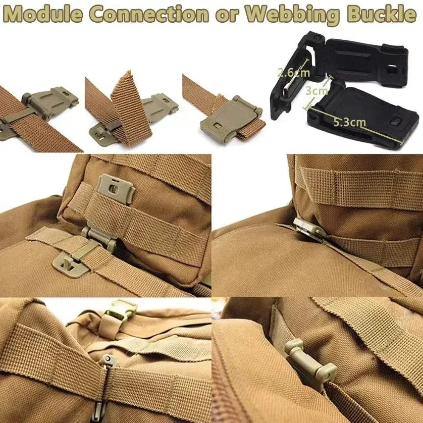 10Pcs Multipurpose MOLLE Clip Tactical Strap Webbing Attachment