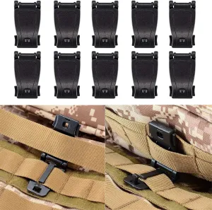 10Pcs Multipurpose MOLLE Clip Tactical Strap Webbing Attachment