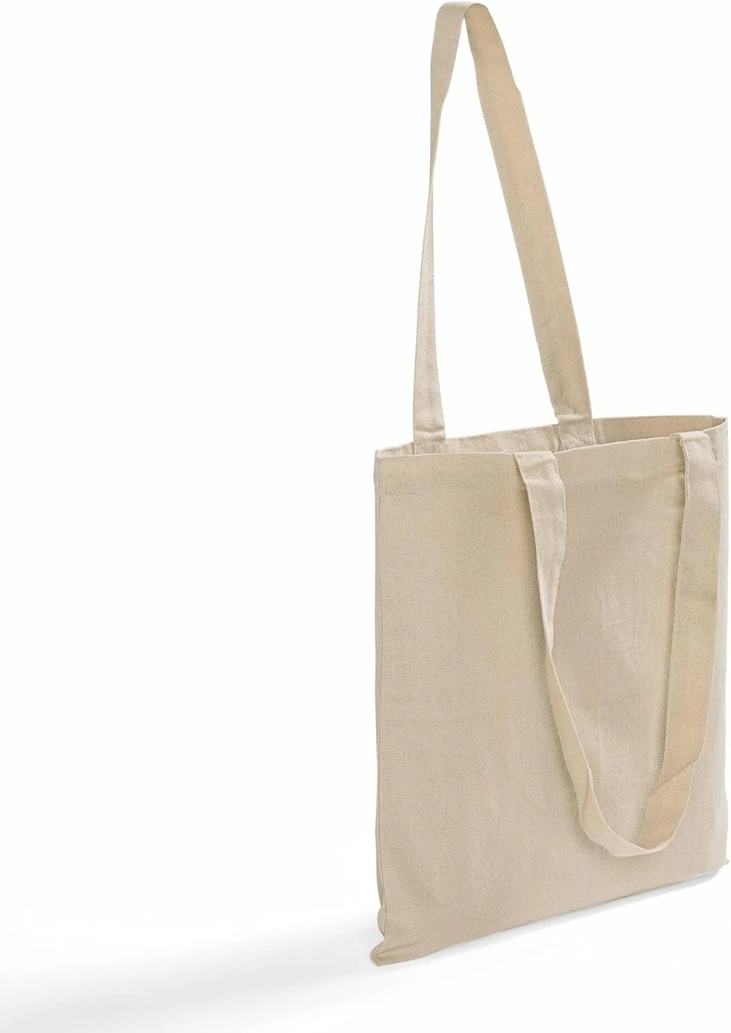 12 Pack Wholesale Canvas Tote Bags, Natural Color, 12oz Fabric - Multiple Size Options Available