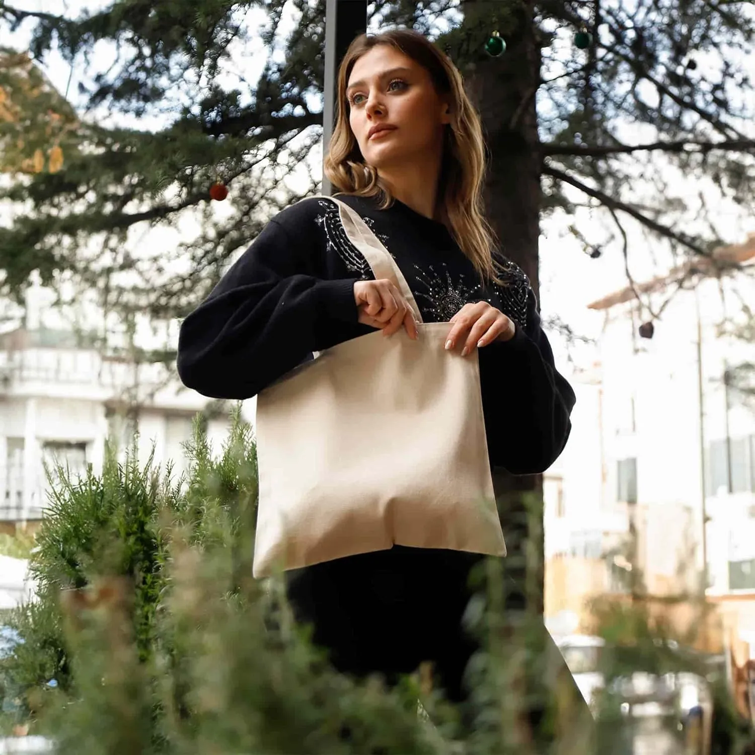 12 Pack Wholesale Canvas Tote Bags, Natural Color, 12oz Fabric - Multiple Size Options Available