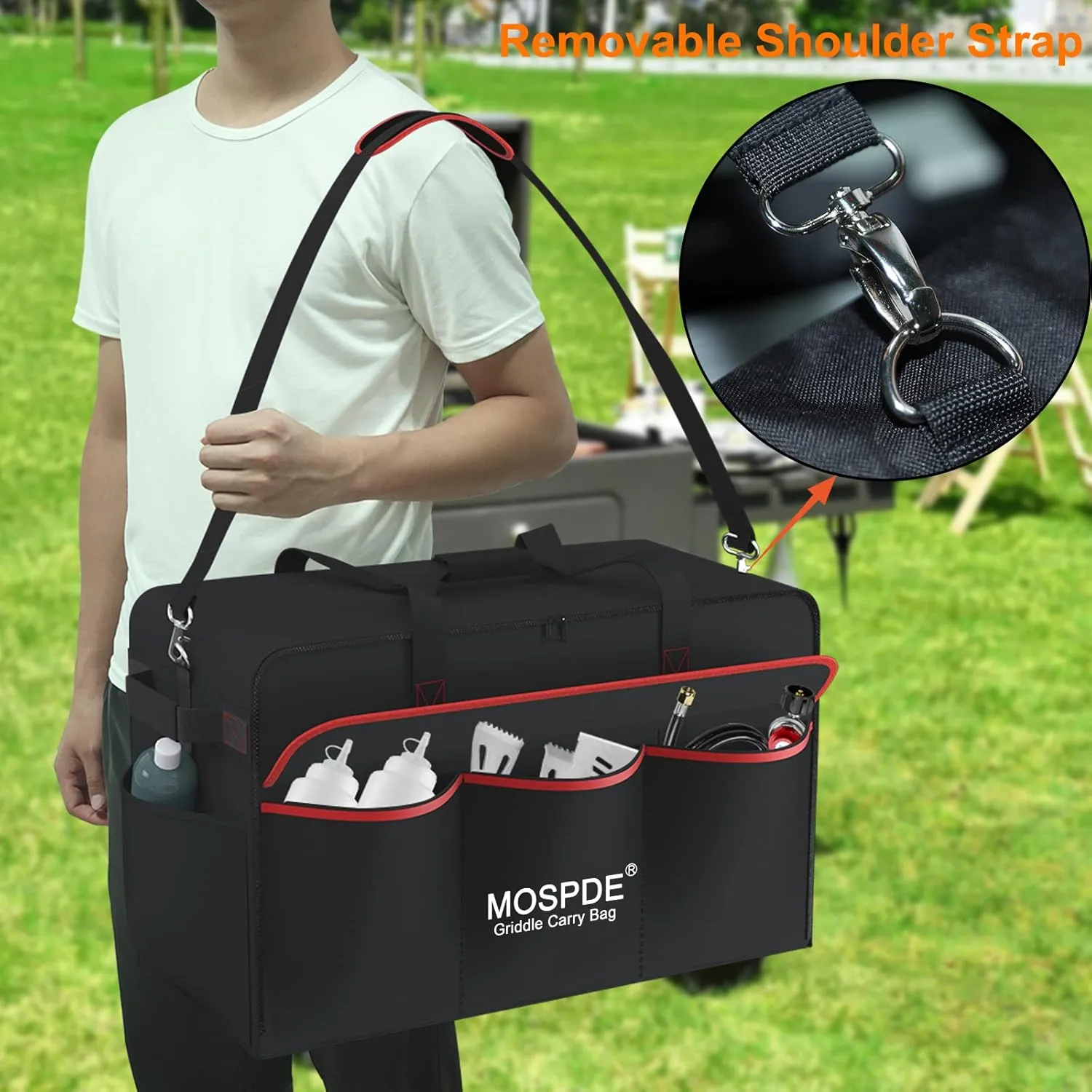 17 Inch Griddle Cover Carry Bag for Blackstone 17 Inch Grill Table Top Griddle with Hood Lid, Fits Blackstone 17" Grill Griddle with Grill Cover Carrying Bag 600D Heavy Duty Water-Resistant
