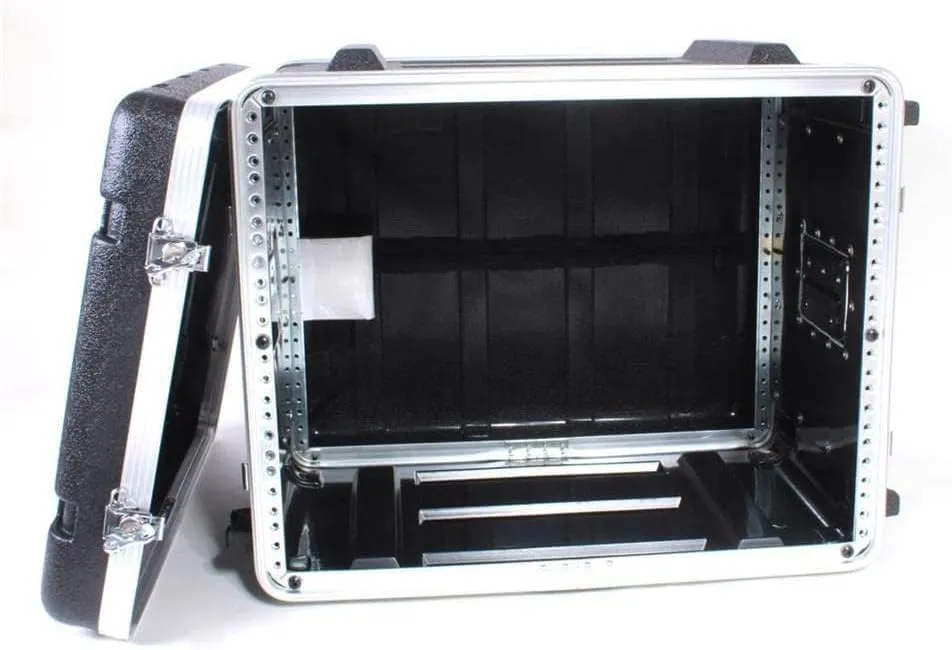 19” Rackmount Flight Case, 12” Depth, Stackable, ABS, Aluminum and Steel Construction (8U)