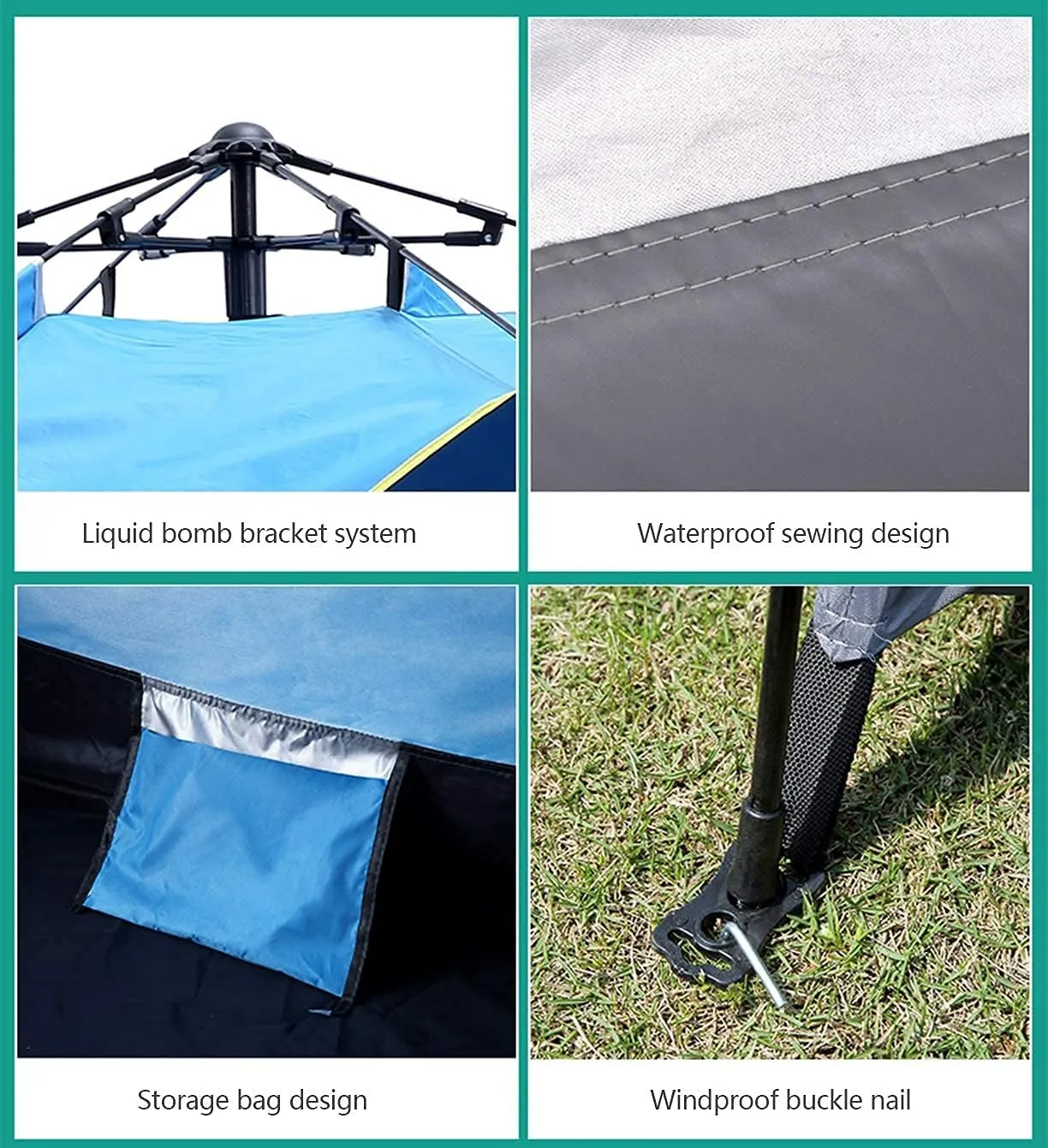 2-4 Person Camping Tent,with Moisture-Proof pad and Hammock Waterproof & Windproof Tent for Outdoor,Hiking,Camping,Mountaineering and Travel