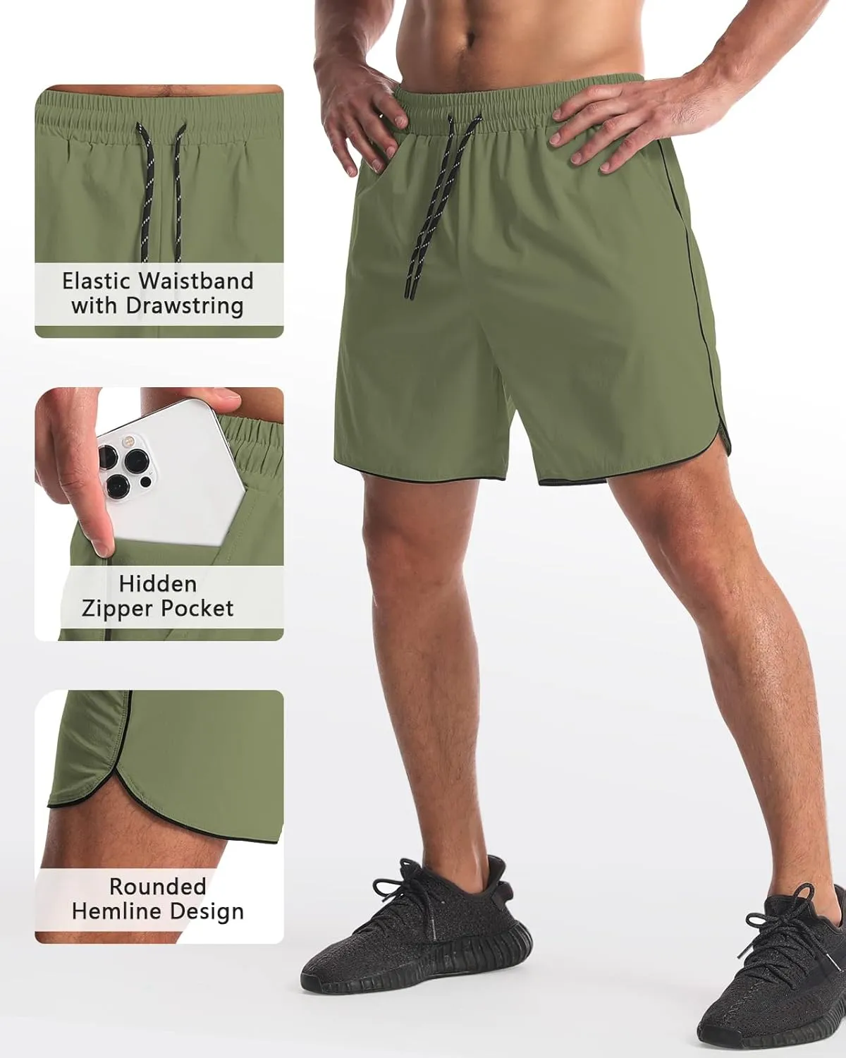 2 Pack 5" Workout Athletic Shorts Men Quick Dry Gym Shorts with Pockets, Exercise Sports Running Shorts for Men