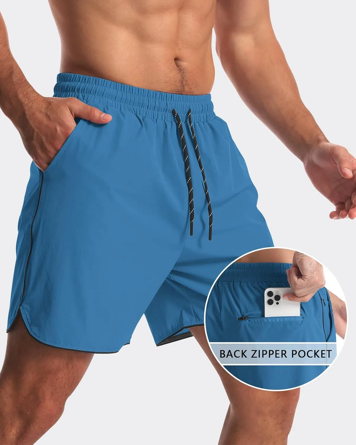 2 Pack 5" Workout Athletic Shorts Men Quick Dry Gym Shorts with Pockets, Exercise Sports Running Shorts for Men