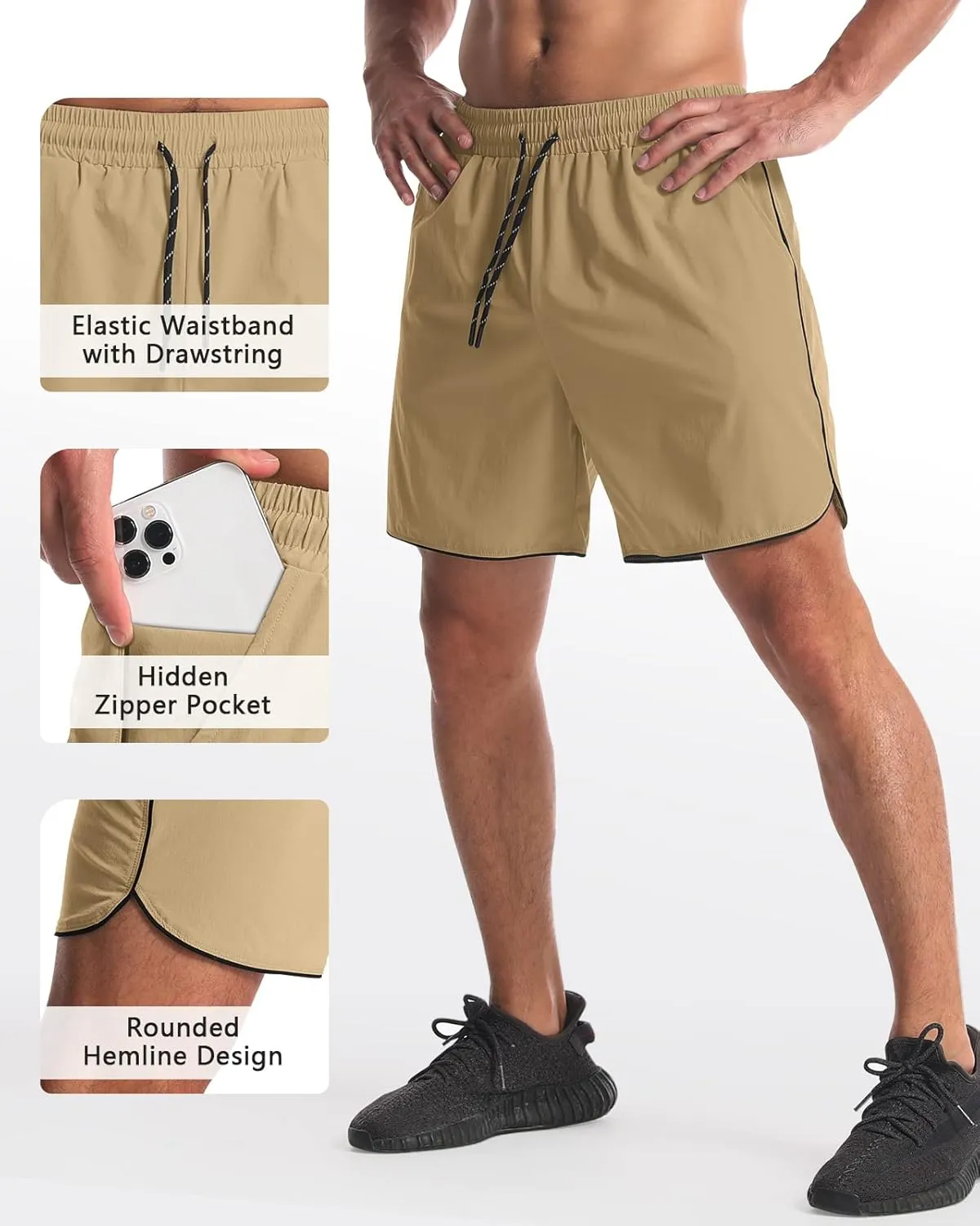 2 Pack 5" Workout Athletic Shorts Men Quick Dry Gym Shorts with Pockets, Exercise Sports Running Shorts for Men
