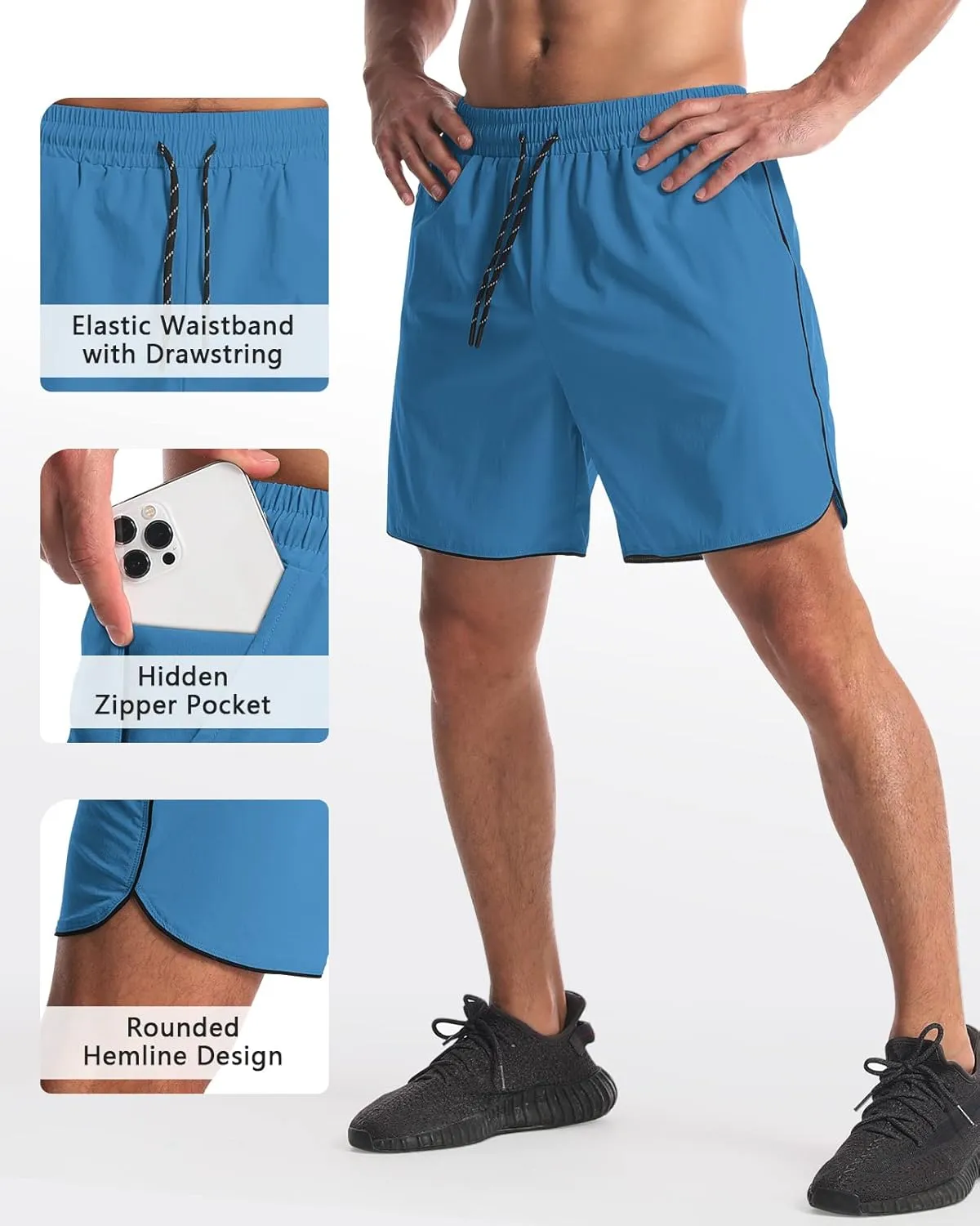 2 Pack 5" Workout Athletic Shorts Men Quick Dry Gym Shorts with Pockets, Exercise Sports Running Shorts for Men