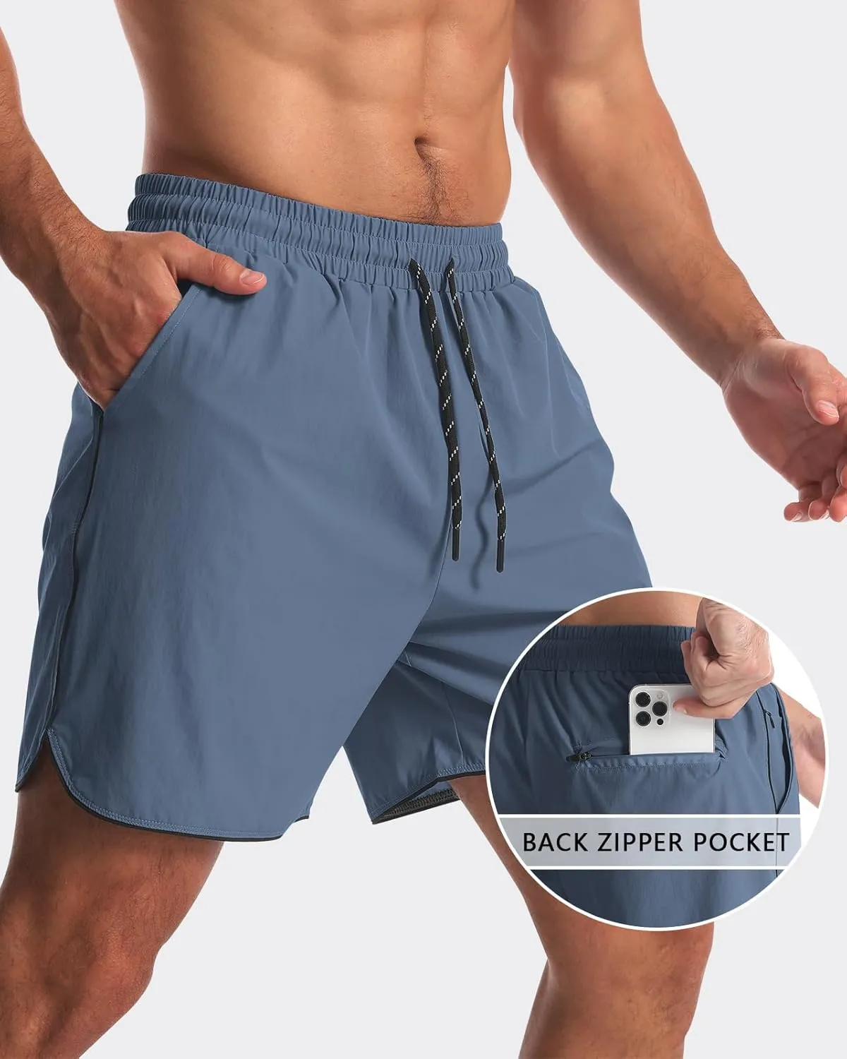 2 Pack 5" Workout Athletic Shorts Men Quick Dry Gym Shorts with Pockets, Exercise Sports Running Shorts for Men