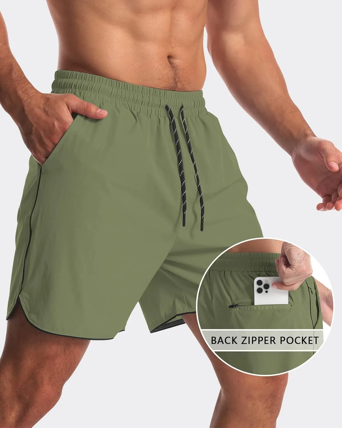 2 Pack 5" Workout Athletic Shorts Men Quick Dry Gym Shorts with Pockets, Exercise Sports Running Shorts for Men
