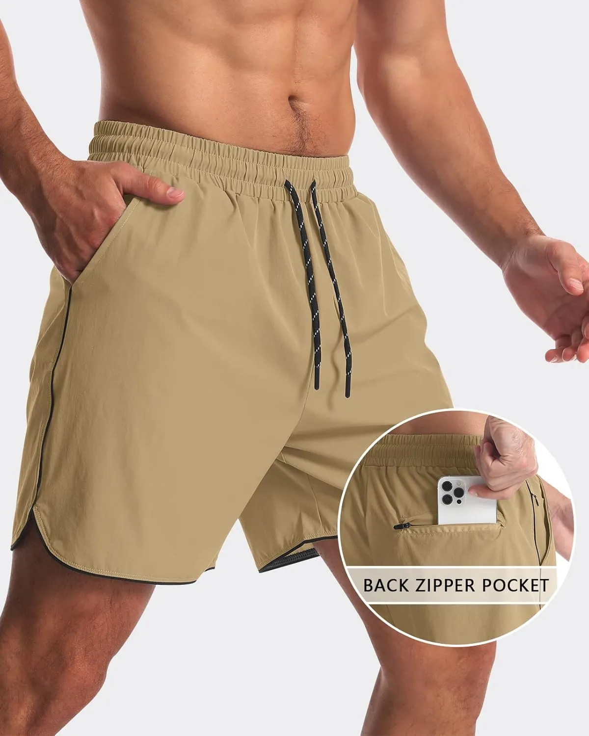 2 Pack 5" Workout Athletic Shorts Men Quick Dry Gym Shorts with Pockets, Exercise Sports Running Shorts for Men