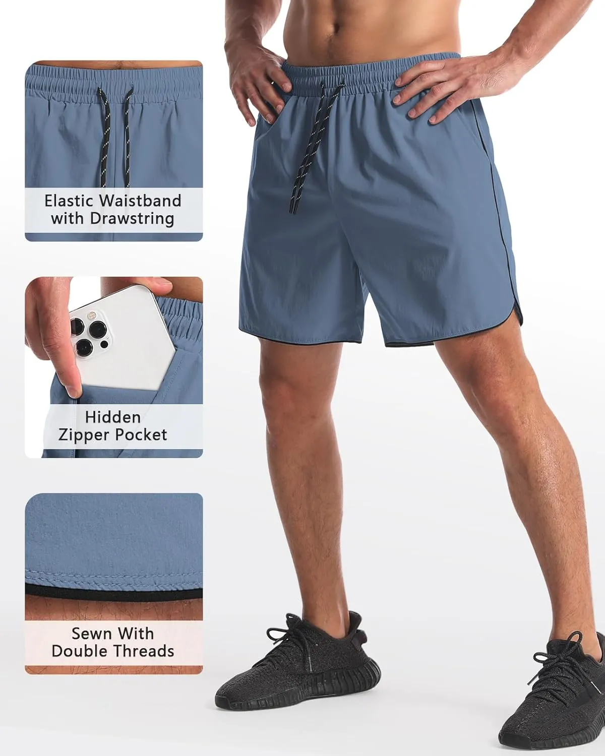 2 Pack 5" Workout Athletic Shorts Men Quick Dry Gym Shorts with Pockets, Exercise Sports Running Shorts for Men
