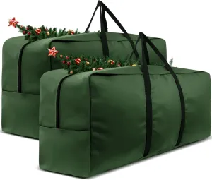 2 Pack 9-12 Ft Christmas Tree Storage Bag 420D Xmas Tree Bag Extra Large Artificial Christmas Tree Bag with Reinforced Carry Handles and Zippers