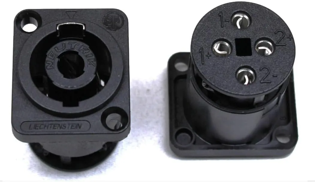 (2) Two Neutrik NL4MP-ST Female SpeakON 4 Pole Panel Mount w/Screw Terminals
