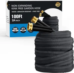 2025 Upgraded Non-Expanding Garden Hose, Lightweight, Flexible Ultra-Light Water Hose, Burst-Resistant, Lead-Free, Anti-Kink, High-Pressure (50 FT) (75 FT)