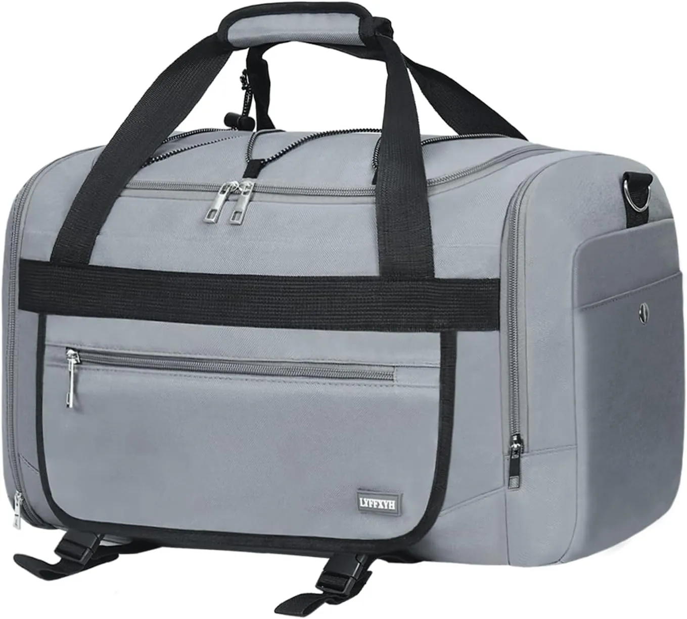 21 Inch Gym Bag for Women and Men with Shoe Compartments, Sports Duffle Bag with Wet Pocket, Travel Tote Bag Weekender Overnight Bag (Gray)