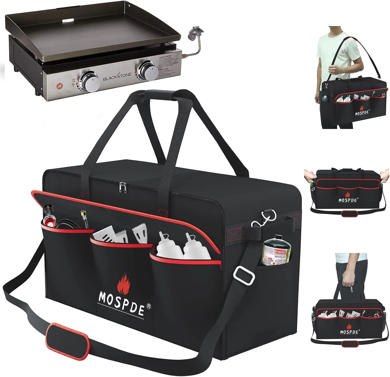 22 Inch Griddle Carry Bag for Blackstone 1666 22 Inch Grill Table Top Griddle Without Hood Lid, Fits Blackstone 22" Grill Griddle with Grill Cover Carrying Bag
