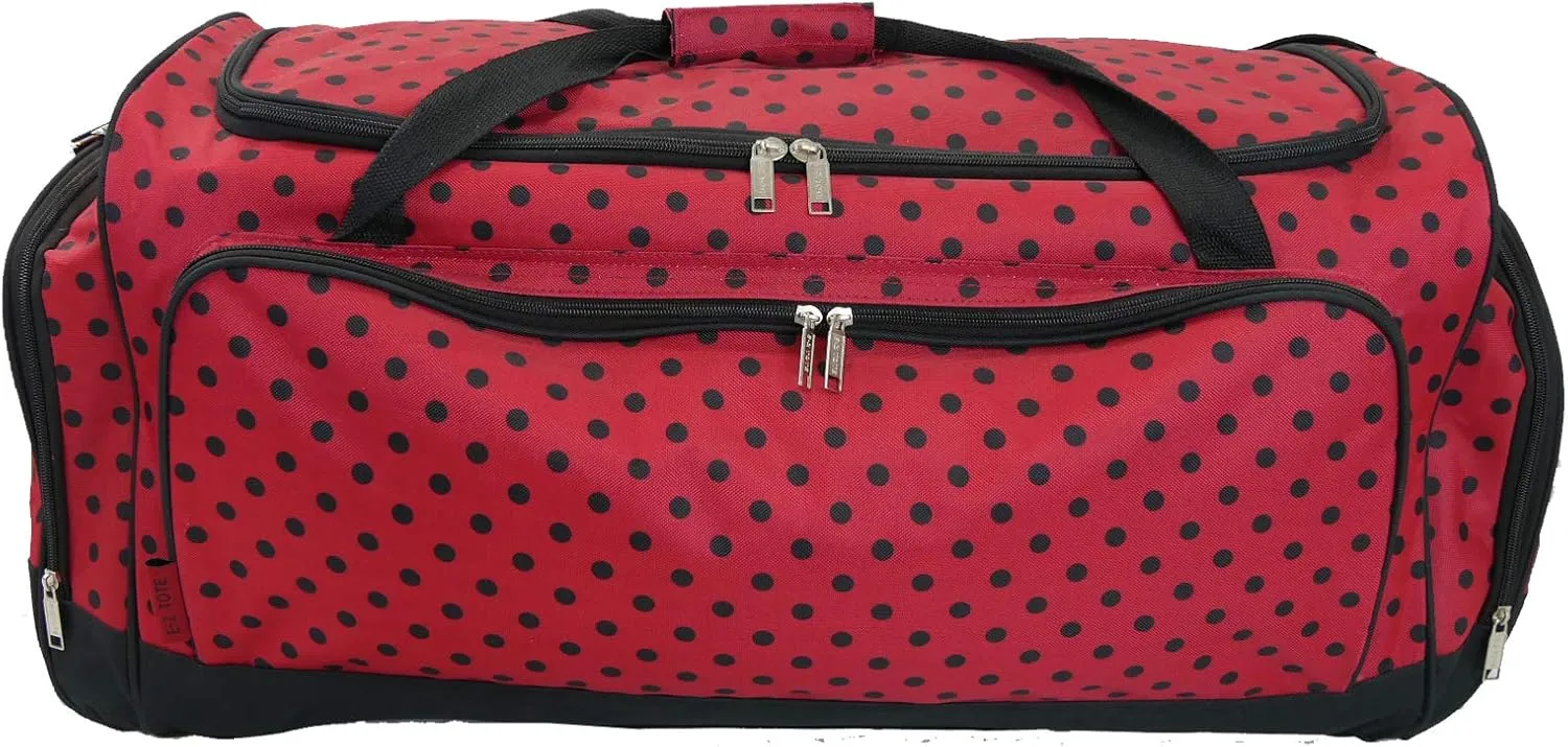 2530 Inch Light-Weight Fashionable Polka Dot Duffel Bag in 3 Colors (30 Inch, Red with Black Dot), 01030PD RB