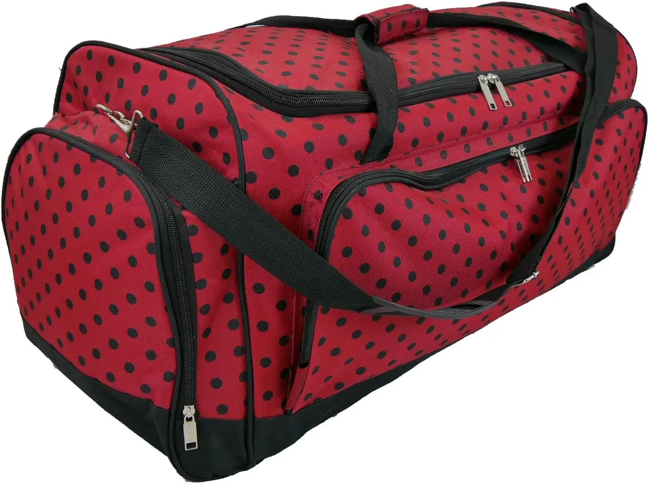 2530 Inch Light-Weight Fashionable Polka Dot Duffel Bag in 3 Colors (30 Inch, Red with Black Dot), 01030PD RB