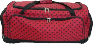 2530 Inch Light-Weight Fashionable Polka Dot Duffel Bag in 3 Colors (30 Inch, Red with Black Dot), 01030PD RB