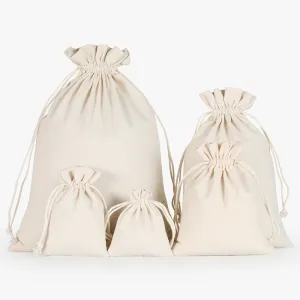 29cm Large Wholesale Soft 100% Cotton Drawstring Laundry Bags