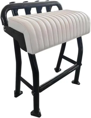 29" Leaning Post Bench Seat, Integrated 4 Rod Holders, Fits Most Fishing, Center Console, and Bay Boats, Heavy Duty Black Coated Aluminum, L - 29 inch, W - 15.7 inch(Pro Black)