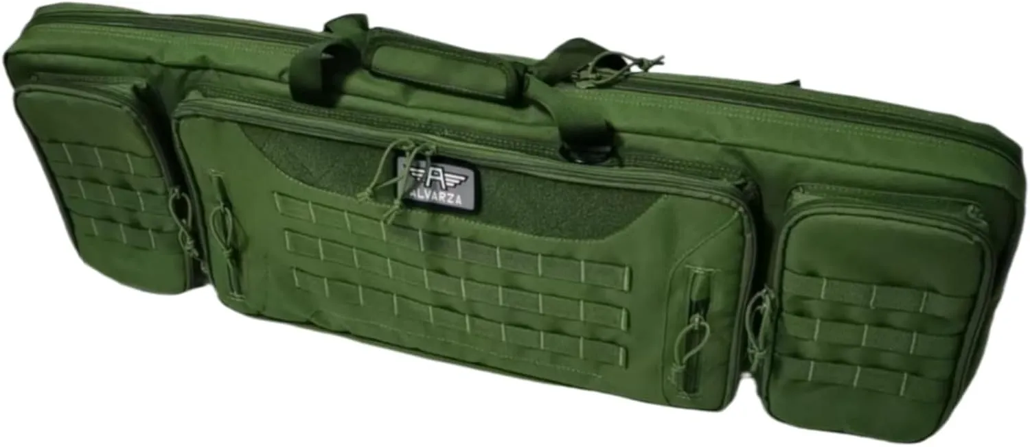 36" 42" 48" Double Long Gun Bag Nylon 1000D Soft Case Backpack Rifle Shotgun Pistol Transportation for Hunting Shooting Range, Firearm Transportation with Lockable Zipper and Molle System