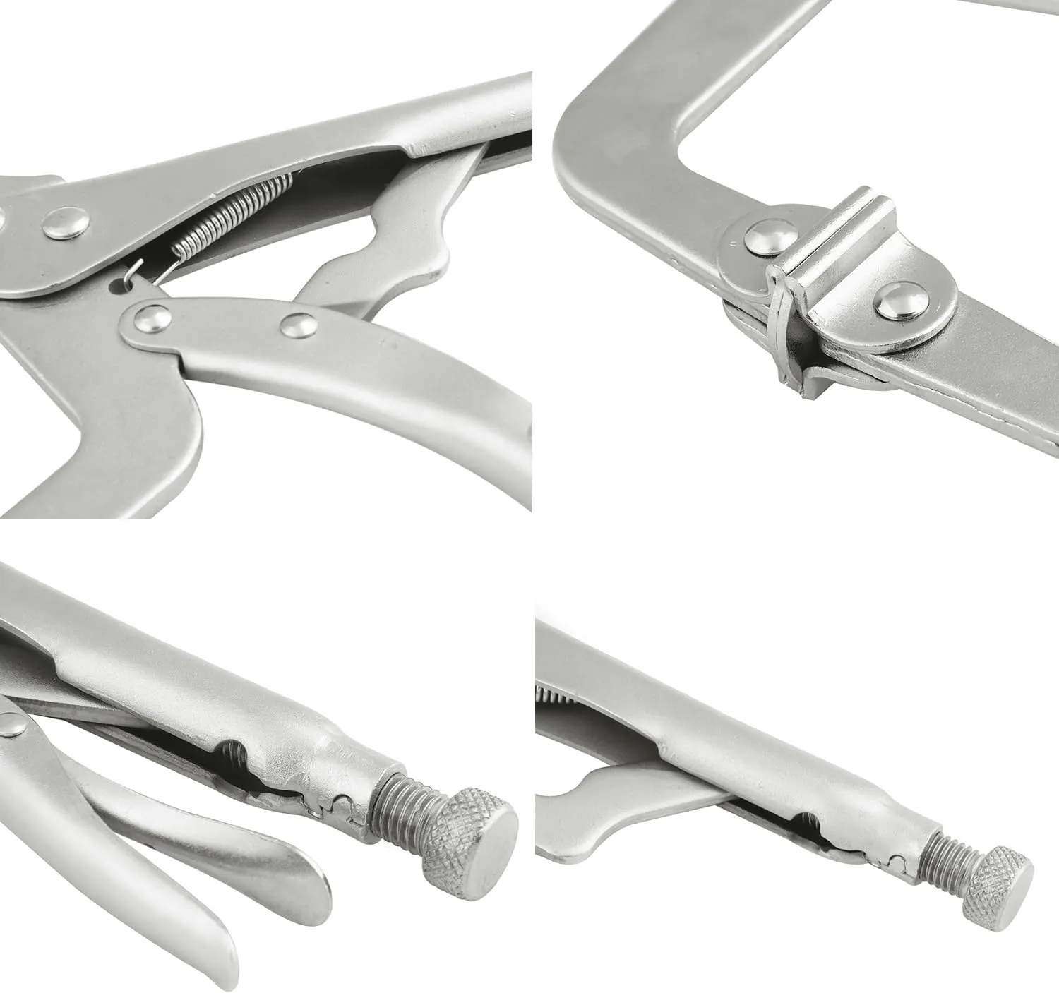 4 Pack 18 Inch C Clamp Locking Pliers,Locking C Clamp, Adjustable Nickel Plated C Pliers For Wood Working, Welding, Electrician Maintenance and more, by GENHAKON