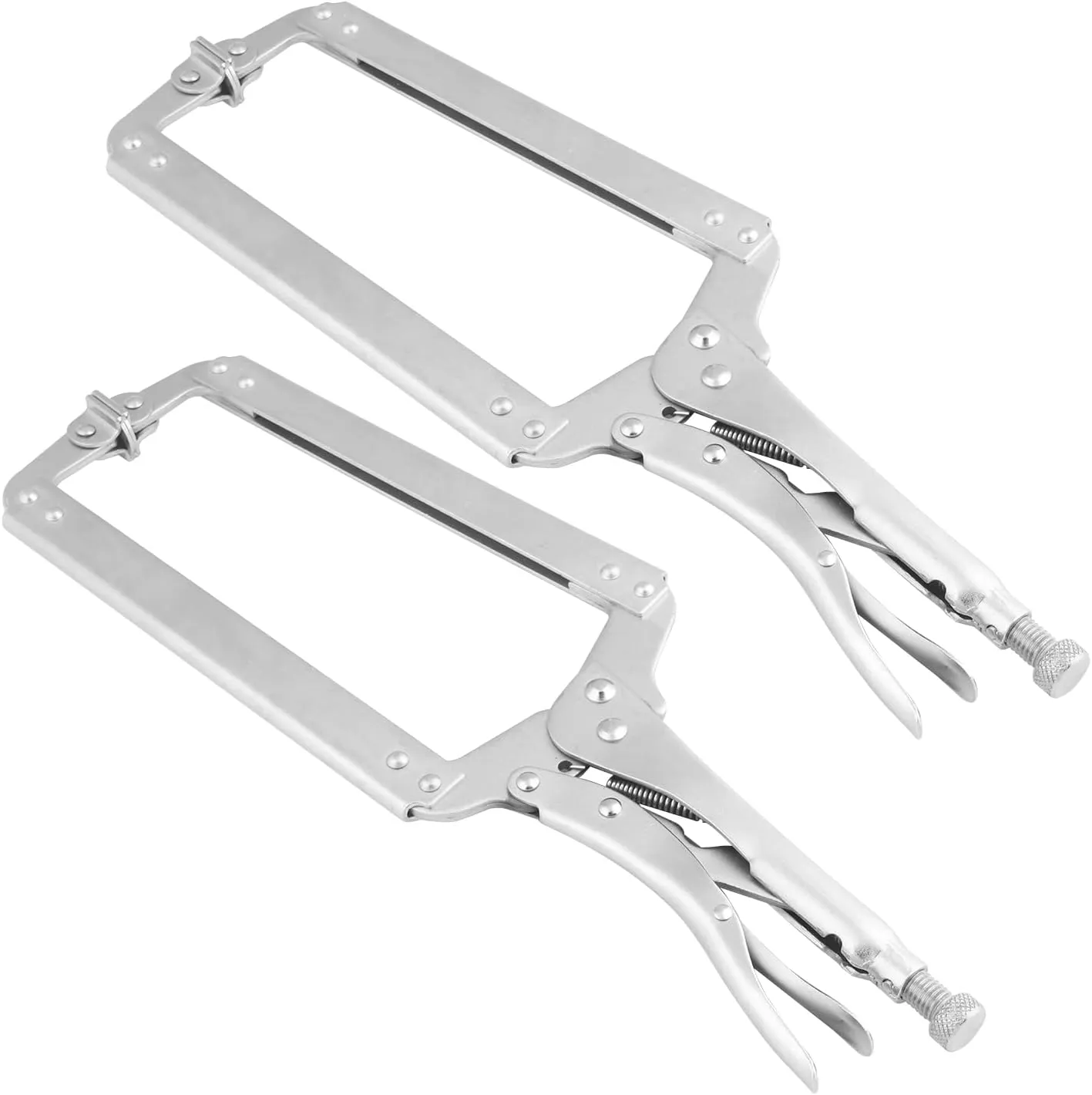 4 Pack 18 Inch C Clamp Locking Pliers,Locking C Clamp, Adjustable Nickel Plated C Pliers For Wood Working, Welding, Electrician Maintenance and more, by GENHAKON