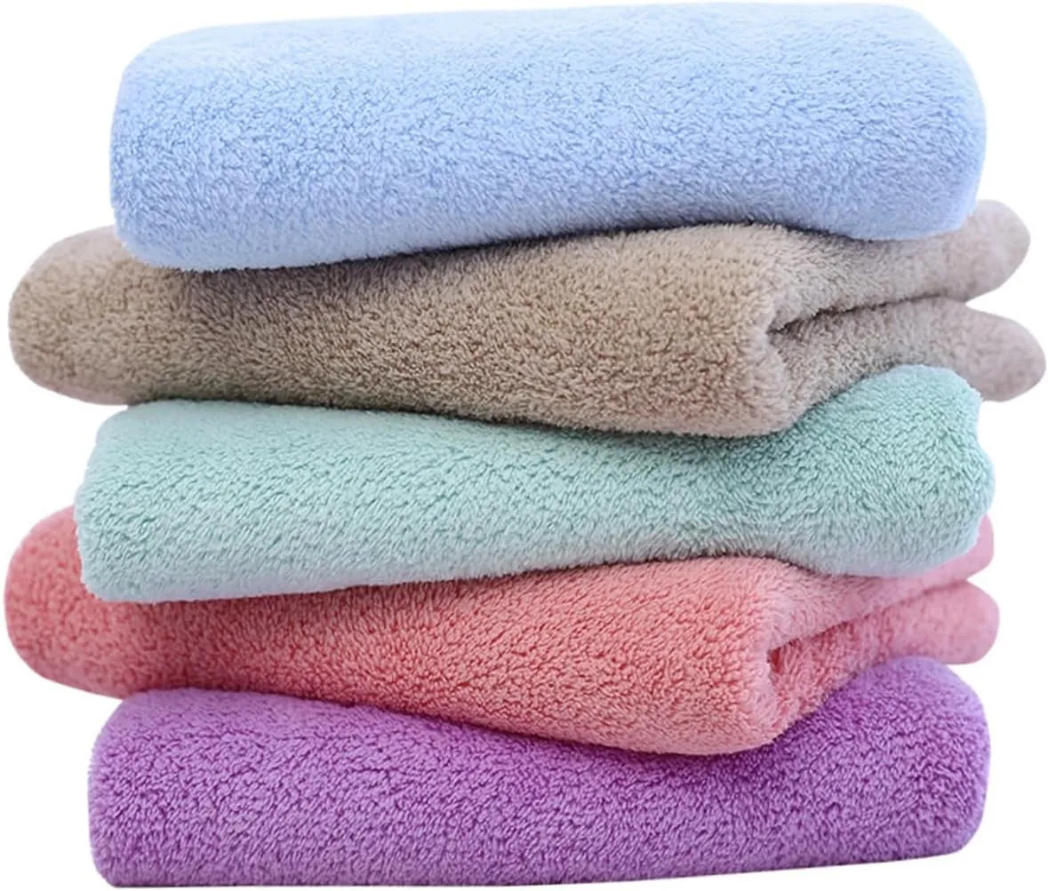 5PCS Microfiber Face Washing Towels Soft Absorbent Makeup Remover Cloths for Women Machine Washable Travel Friendly Purple Color