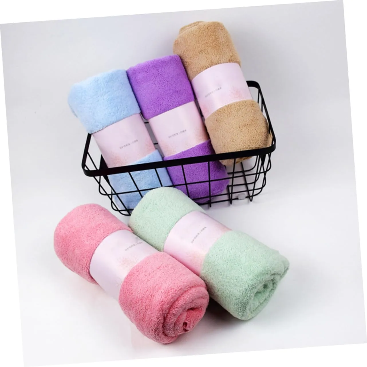 5PCS Microfiber Face Washing Towels Soft Absorbent Makeup Remover Cloths for Women Machine Washable Travel Friendly Purple Color