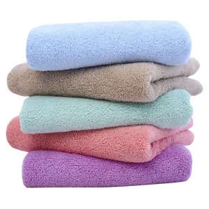 5pcs Microfiber Makeup Remover Towels for Women Absorbent Face Wash Cloths Pink Portable Durable for Home Travel Machine Washable Soft Fleece