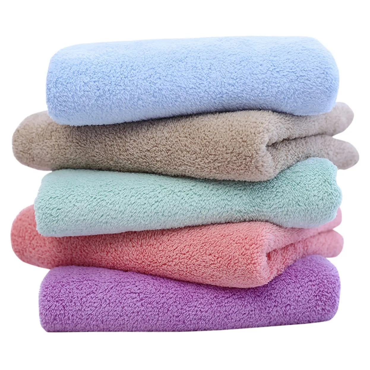 5pcs Microfiber Makeup Remover Towels for Women Absorbent Face Wash Cloths Pink Portable Durable for Home Travel Machine Washable Soft Fleece