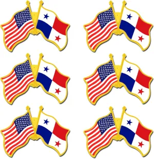 6/12/50/100 Pack -American Panama Friendship Flag Pins Bulk -1.4” Metal US USA Panamanian Lapel Pins Badge Button Souvenir