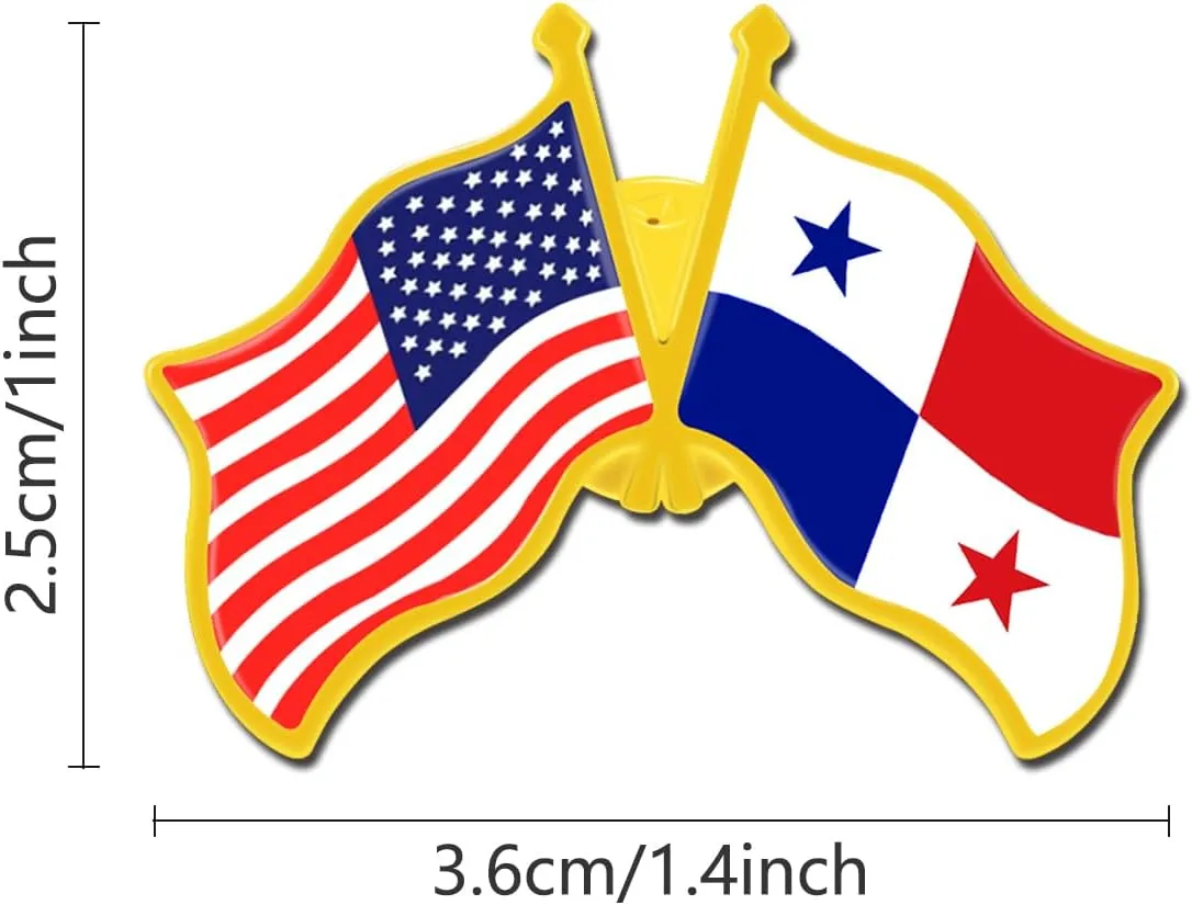 6/12/50/100 Pack -American Panama Friendship Flag Pins Bulk -1.4” Metal US USA Panamanian Lapel Pins Badge Button Souvenir