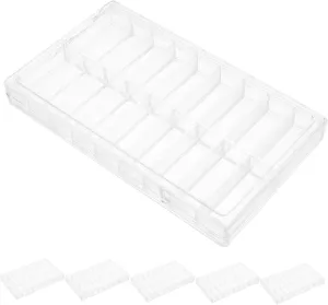 6pcs Clear Plastic Watch Parts Organizer Box Compartments for Storage Multi Small Item Container for Beads Crafts and Accessories