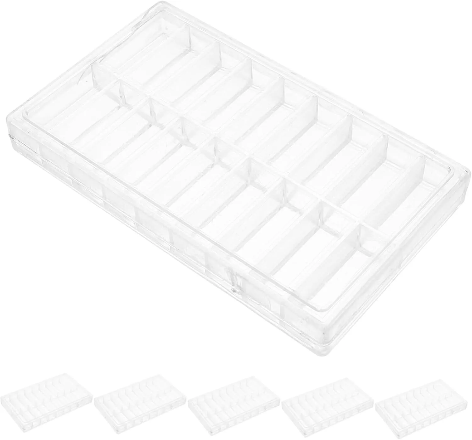 6pcs Clear Plastic Watch Parts Organizer Box Compartments for Storage Multi Small Item Container for Beads Crafts and Accessories