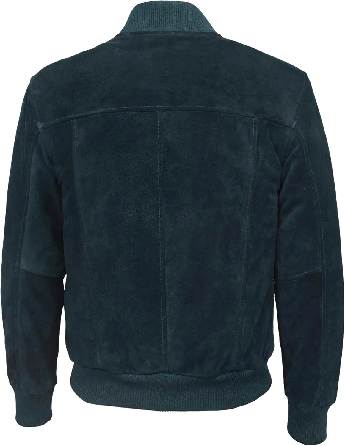 70's Cassic Bomber Men's Navy Suede Classic Biker Style Italian Fitted Real Leather Jacket 275