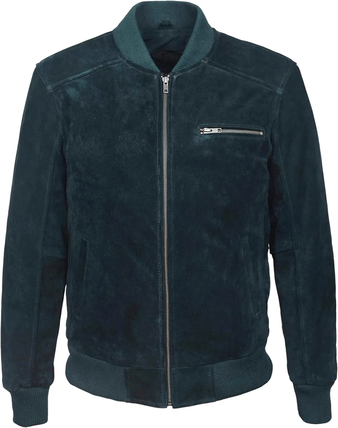 70's Cassic Bomber Men's Navy Suede Classic Biker Style Italian Fitted Real Leather Jacket 275