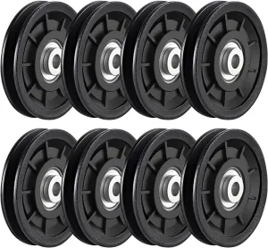 8Pcs 3.5" Nylon Bearing Pulley Wheel Replacement for Gym Equipment Part Cable Machine Universal Wear-Proof Nylon Pulley System Gym Attachments