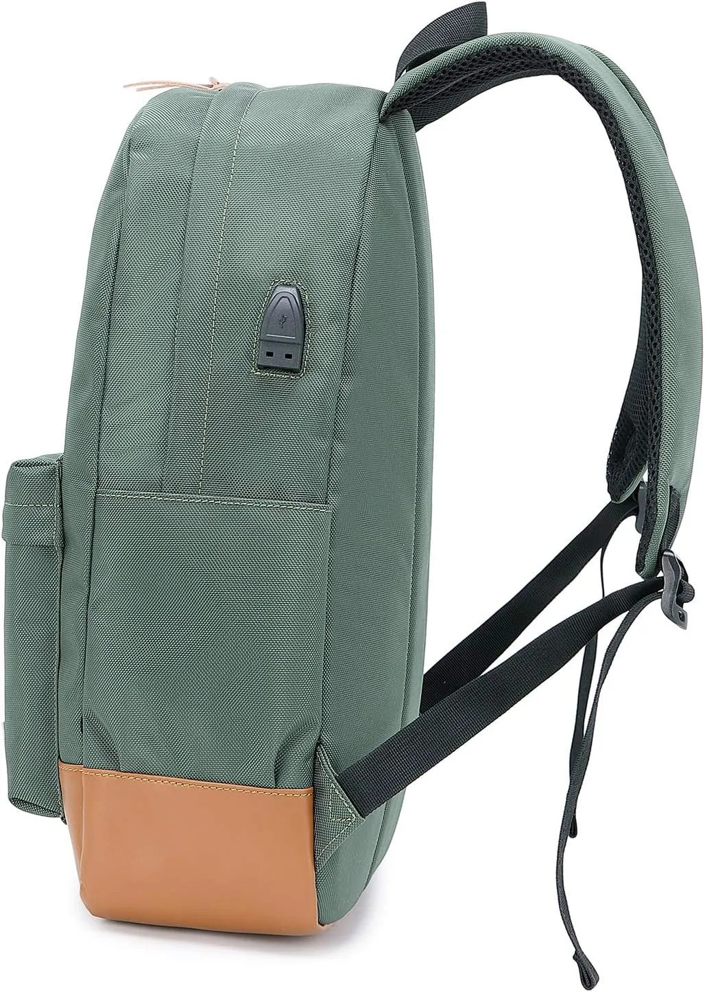abshoo Classical Basic Womens Travel Backpack For College Men Water Resistant Laptop School Bookbag (USB Army Green)