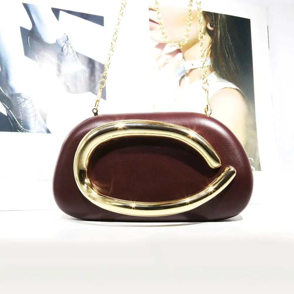 Acrylic Clutch Purse for Women Classic Round Acrylic Evening Handbag Vintage Metal Handlebars Bag for Wedding Party Prom