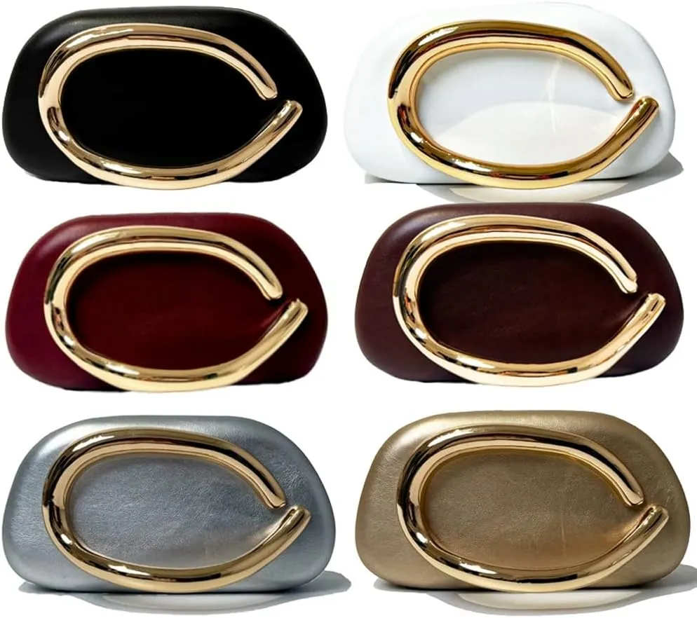 Acrylic Clutch Purse for Women Classic Round Acrylic Evening Handbag Vintage Metal Handlebars Bag for Wedding Party Prom