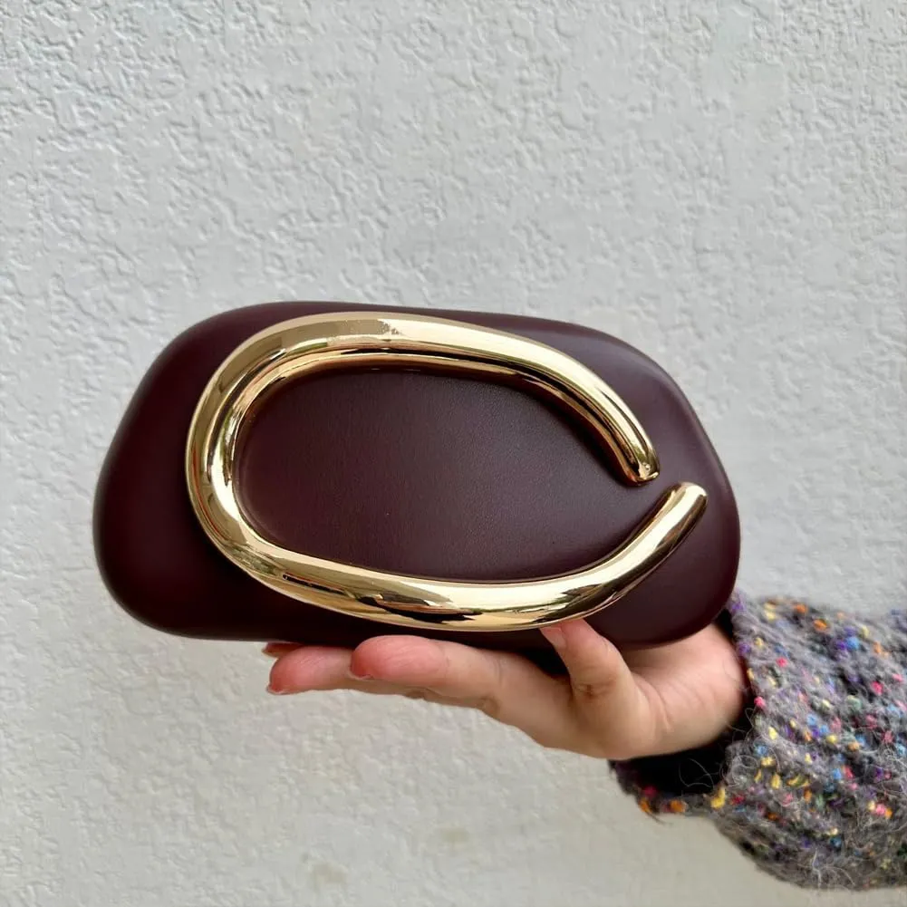 Acrylic Clutch Purse for Women Classic Round Acrylic Evening Handbag Vintage Metal Handlebars Bag for Wedding Party Prom