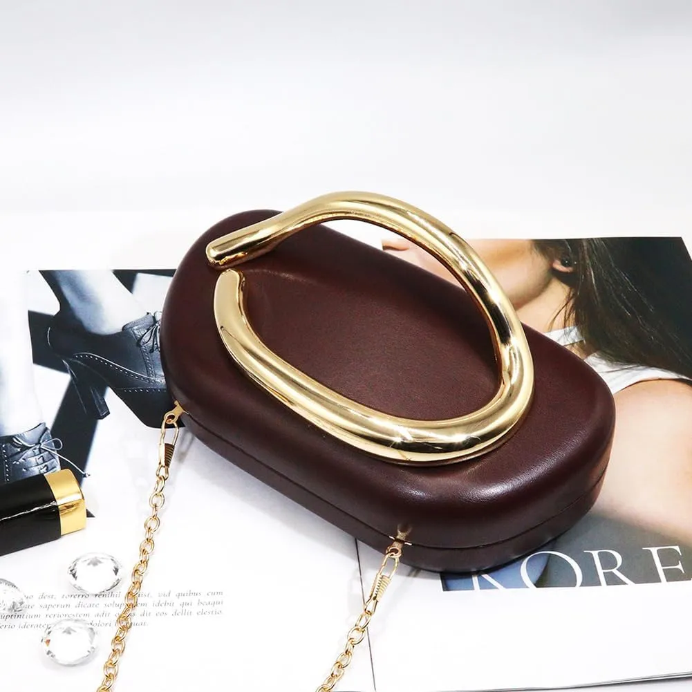 Acrylic Clutch Purse for Women Classic Round Acrylic Evening Handbag Vintage Metal Handlebars Bag for Wedding Party Prom