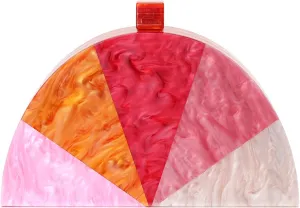 Acrylic Clutch Purses for Women, Semicircle Colorful,Women's Evening Bag For Weddings Party Prom