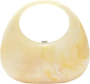 Acrylic Evening Bag for Women Moon Shaped Handbags for Women Top-Handle Hand Purse Clutch for Wedding Cocktail Prom