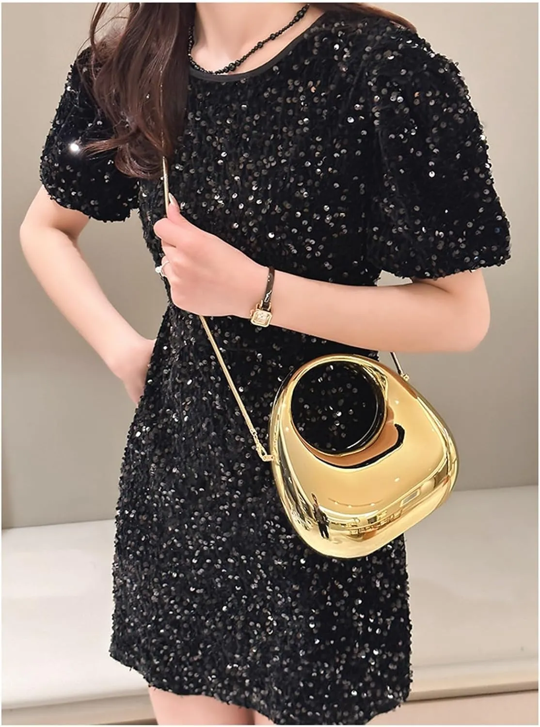 Acrylic Handbags for Women Cute Acrylic Clutch Small Unique Purse Trendy Metal Evening Bag for Party Cocktail