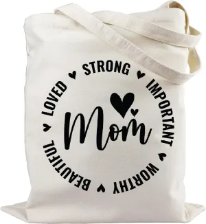 Aesthetic Canvas Tote Bag with Inner Pocket, Cute Reusable Tote Bags for Grocery Shopping, Gifts for Women Friends